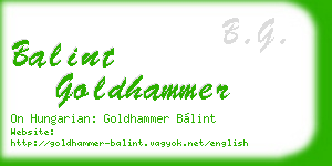 balint goldhammer business card